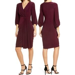 Eliza J Burgundy Wrap Dress